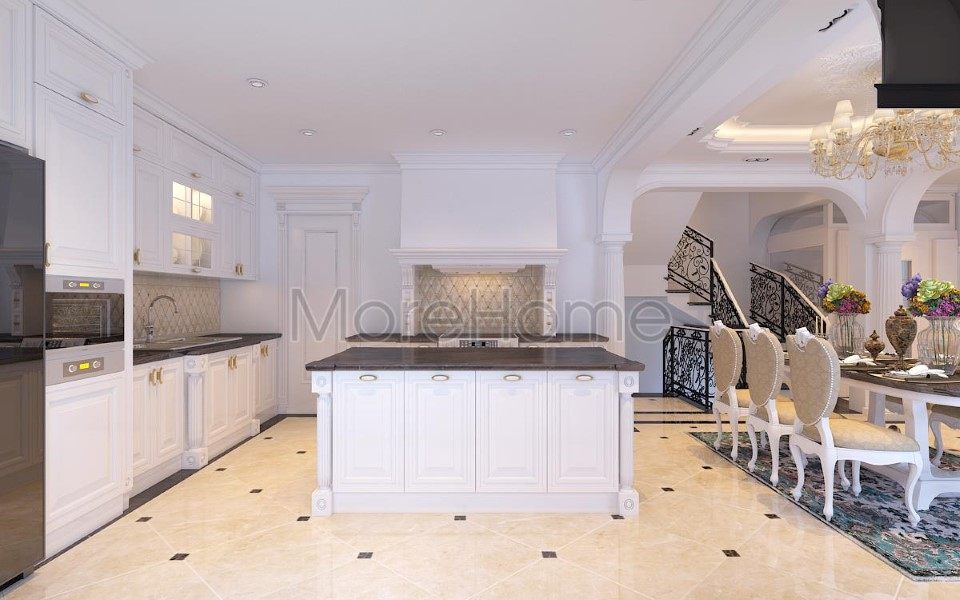 Thiết kế nội thất phòng bếp biệt thự EuroLand